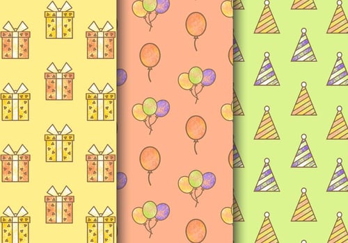 Free Vintage Birthday Party Patterns vector