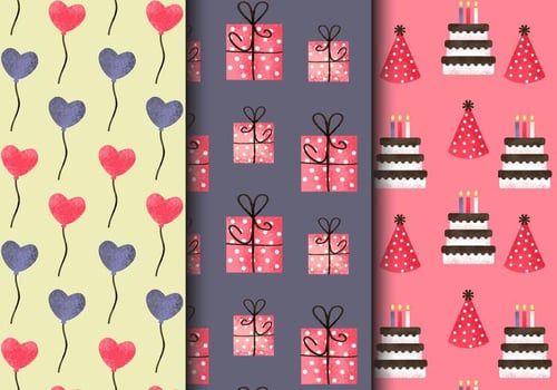 Free Vintage Birthday Party Patterns vector
