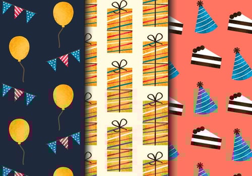 Free Vintage Birthday Party Patterns vector