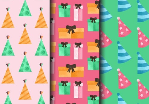 Free Vintage Birthday Party Patterns vector