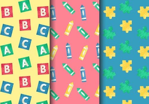 Free Vintage Children Toys Patterns vector