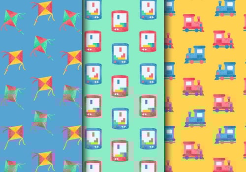 Free Vintage Children Toys Patterns vector