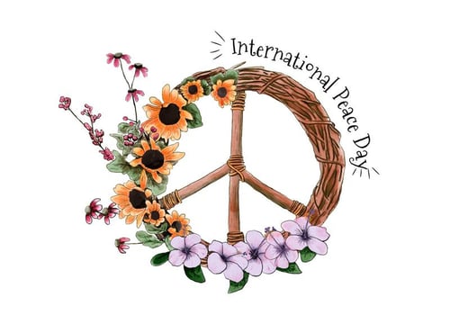 Watercolor International Peace Day Vector 