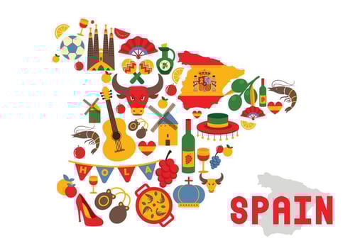 Set Of Spain Vector Icons