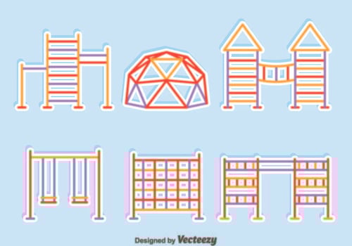 Playground Line Icons Vector
