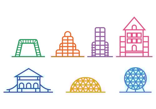 Jungle gym vector set