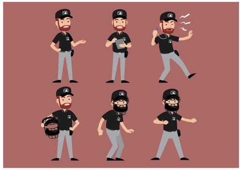 Free Baseball Umpire Character Vector
