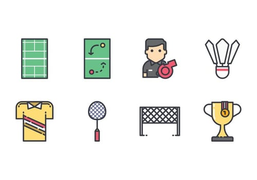 Free Badminton Icons vector