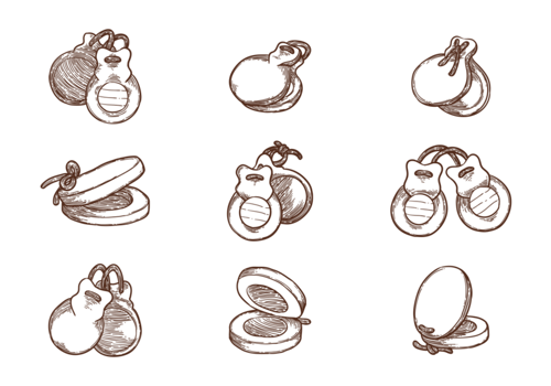 Hand Drawn Castanets vector