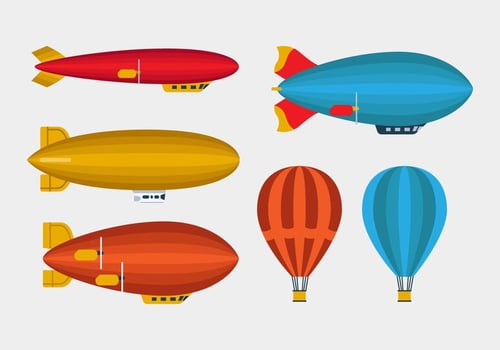 Zeppelin And Balloon Vectors