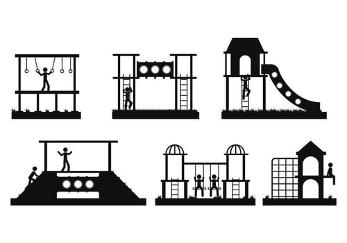 Jungle gym vector set