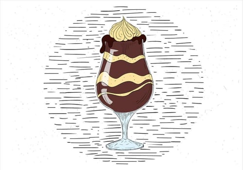 Free Hand Drawn Vector Cup of Ice Cream Illustration