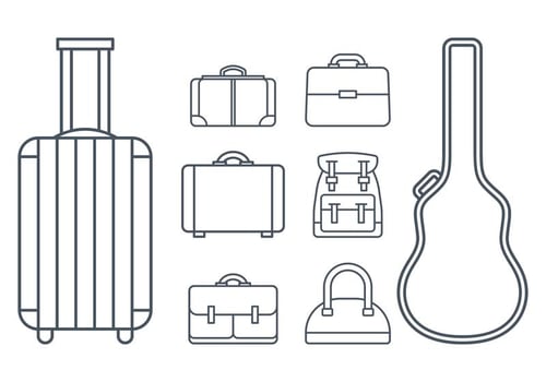 Case and Baggage Icon Vectors 