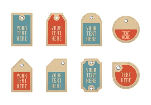 Cardboard Label Vectors With Eyelets