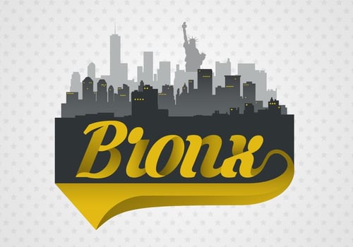 Bronx City Skyline With Typography Vector Illustration