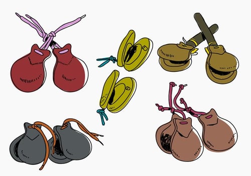 Castanets Color Hand Drawn Vector Illutration