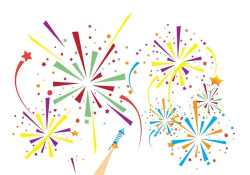 Fireworks White Background Vector 