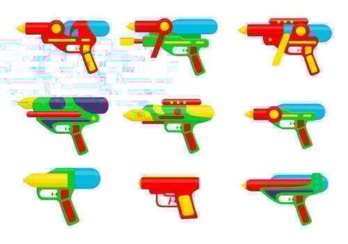 Watergun cartoon vectors 