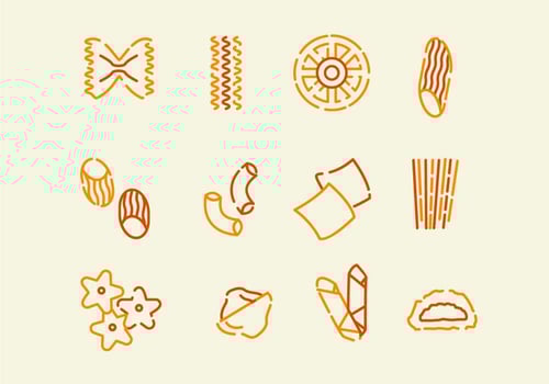 Various Pasta Icon vector