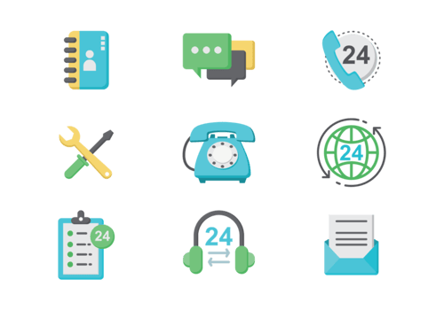 Call Centre Icons Vector