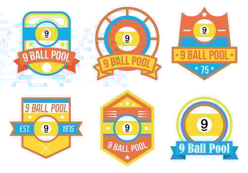 9 Ball Vector Badges