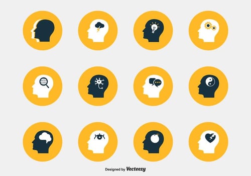 Psychology Head Vector Icons