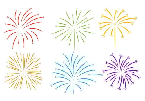 Fireworks White Background Vector 
