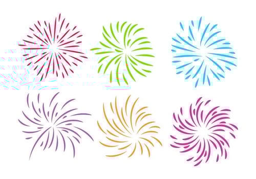 Fireworks White Background Vector 