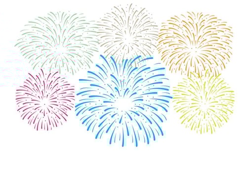 Fireworks White Background Vector