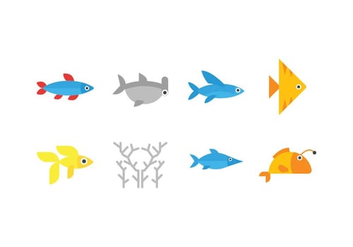 Sea life vector icons