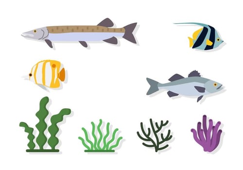 Flat Sea Environment Vectors