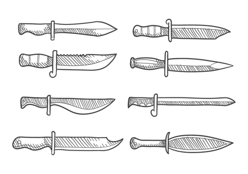 Hand Drawn Bayonet  vector