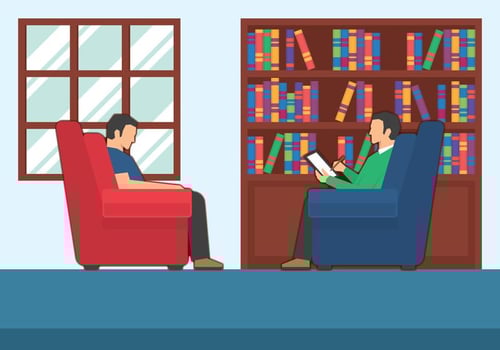 Patient Talking To Psychologist Illustration vector