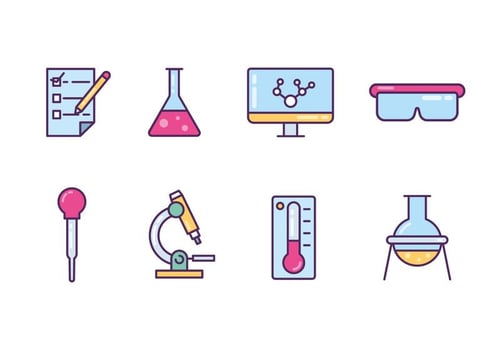 Lab Equipment Icons vector