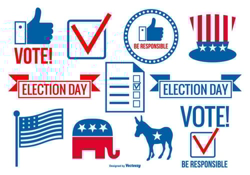Voting Day Vector Elements Collection