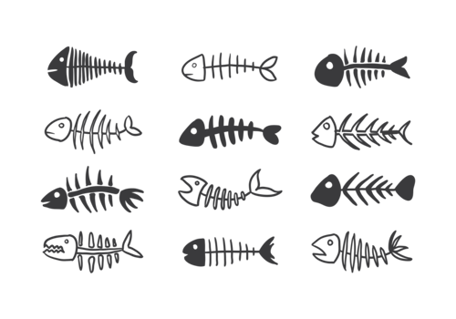 Fishbone Icons Vector