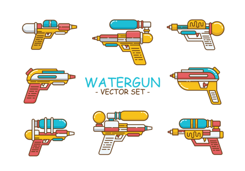 Watergun Icons Vector