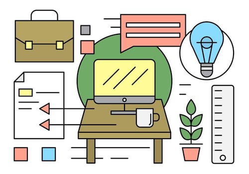 Free Office Desk Elements vector
