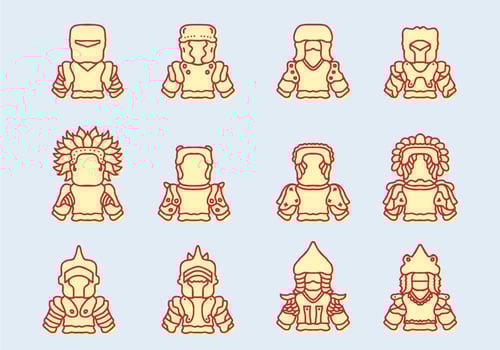 Mongolia icons vector