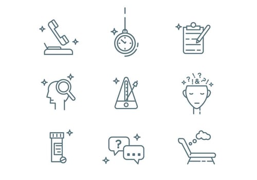 Psychologist Outline Icons vector