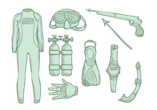 Spearfishing Equipment vector