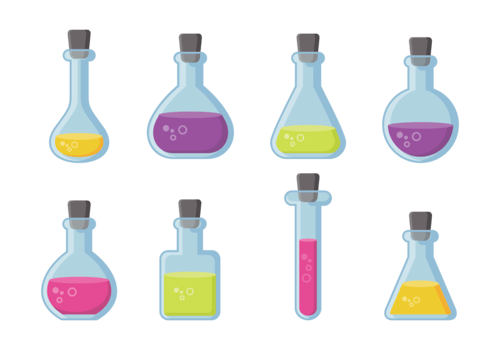 Beaker and Flask Icons Vector