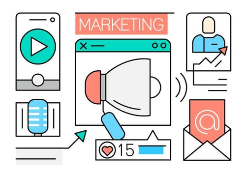 Free Linear Marketing Icons vector