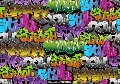 Vector Seamless Graffiti Art Pattern