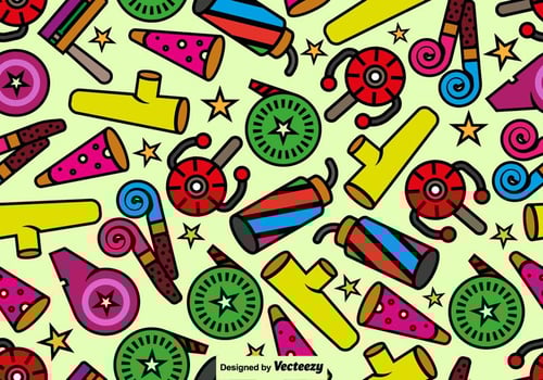 Cute Noise Maker Icons Pattern vector