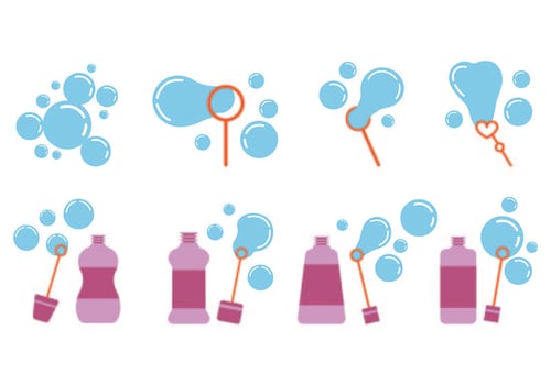 Set Of Bubble Blower Icons vector