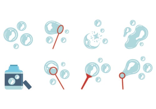 Set Of Bubble Blower Icons vector