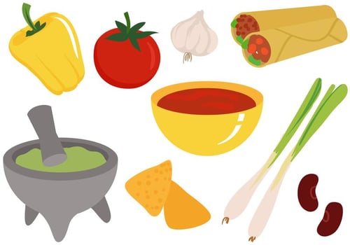 Free Mexican Foods Ingredients Vectors