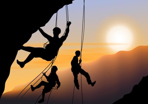 Man Doing Rappelling Vector 