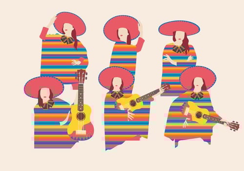Women in Poncho Vectors